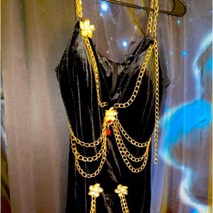 Black and gold maxi dress